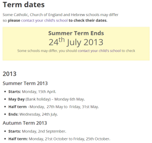 Termdates