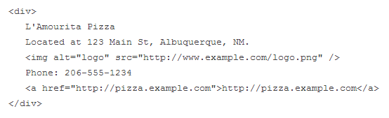 A Marked up business listing