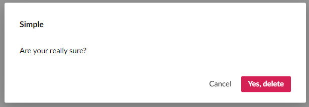 A confirm overlay