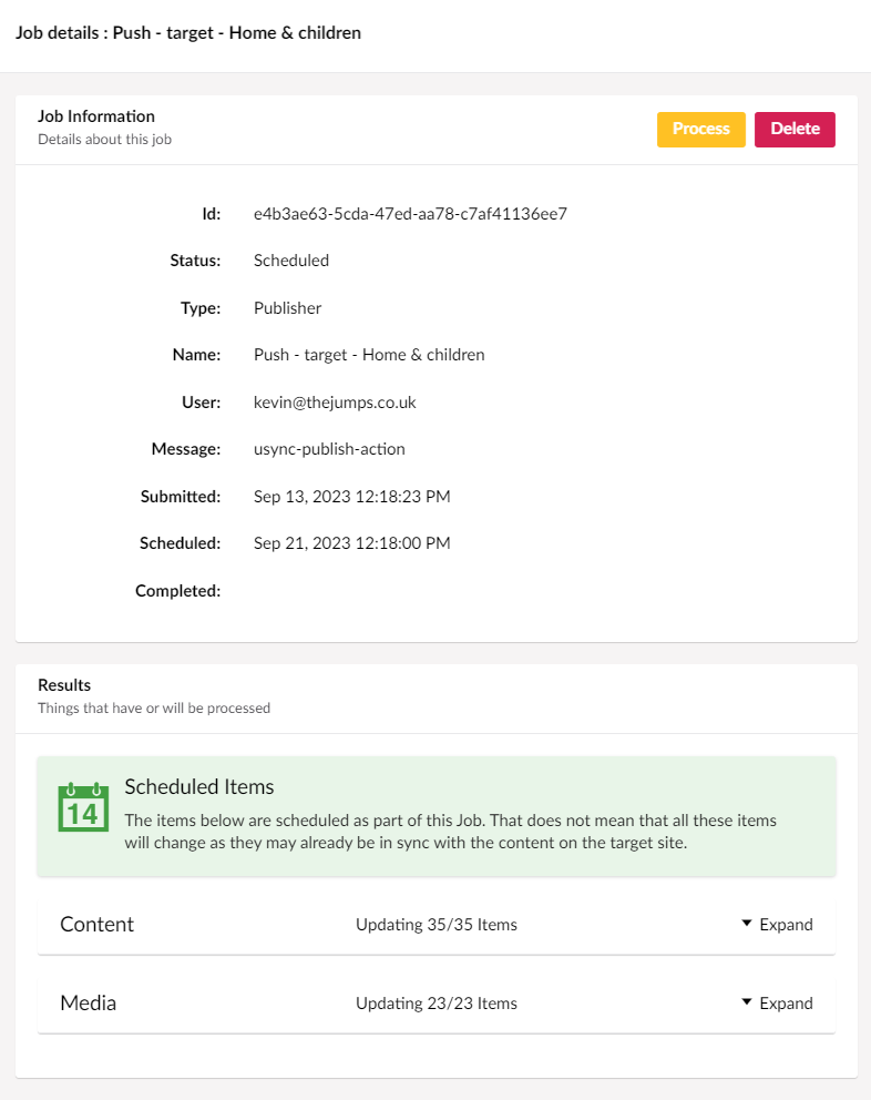 uSync Audit Details